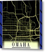 Omaha Nebraska Street Map Metal Print