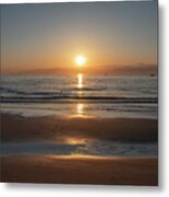 On The Bay At Sunset - Town Bank New Jersey Metal Print