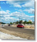 On The Malecon's Road. Havana. Cuba. Metal Print