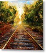 On The Track To Paradise - Railways And Railroad Artwork Metal Print