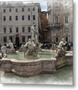 One Of Three Fountains Metal Print