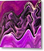 Open Oyster Abstract - Purple Metal Print