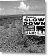 Open Range Bw Metal Print