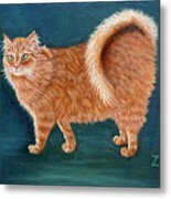 Orange Ringtail Cat Metal Print