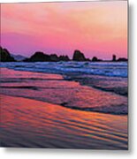 Oregon Coast Sunset Metal Print