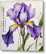 Oriental Iris Metal Print