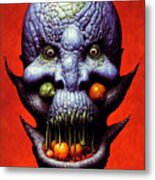 Ork Head Metal Print