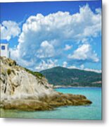 Orthodox Chapel Next To The Sea In Chalkidiki In Greece Metal Print
