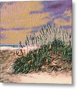 Outer Banks A Stroll On The Beach Ai Metal Print