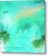 Misty Morning Abstract -- Watercolor Metal Print