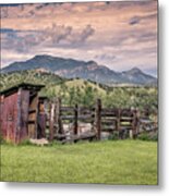 Outhouse And Corrals Metal Print