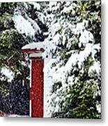 Outhouse In The Snow Metal Print