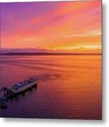 Over Edmonds Washington State Ferry Sunset Metal Print