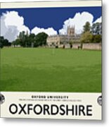 Oxford Pitch Cream Railway Poster Metal Print