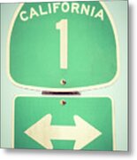 Pacific Coast Highway Sign California State Route 1 Metal Print