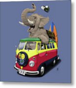 Pack The Trunk Colour Metal Print