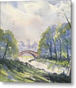 Packhorse Bridge At Stainforth After Rain Metal Print