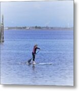 Paddle Boarding On The Pacific Metal Print