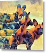 Painted Dogs Metal Print