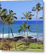 Painted Hawaiian Palms Metal Print