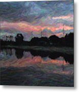 Painted Sunset Colorado Lagoon Metal Print