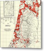 Palestine 1949 Villages And Settlements Metal Print