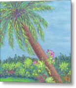 Orchids On A Palm Tree Metal Print