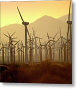 Palm Springs Windmills At Sunset Metal Print