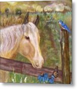 Palomino Farm Horse Metal Print