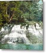 Paradise Falls - Pocono Mountains Pennsylvania - Circa 1900 Photochrom Metal Print