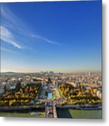 Paris Panorama Vista From Eiffel Tower 2 Metal Print