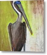 Pastel Pelican Metal Print