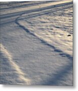Path Covered With Light Snow. Metal Print