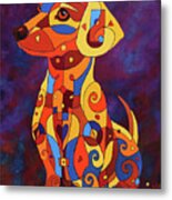 Patiently Waiting Dachshund Metal Print