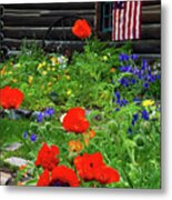 Patriotic Poppy Garden Metal Print