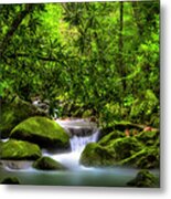 Peaceful Cascades In The Forest Metal Print