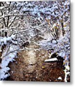 Peaceful Snowy River Metal Print