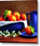 Peach Bowl With Pitcher Metal Print