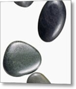 Pebble Stones Cut Out On White Metal Print