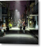 Pedestrian Street In Camaguey Metal Print