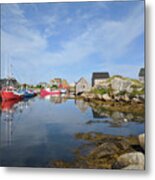 Peggy's Cove Fishing Boats In Nova Scotia Metal Print