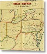 Pennsylvania's Great Highway And Its Tributary Lines 1850 Metal Print