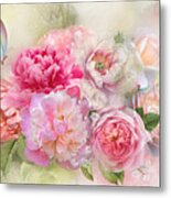 Peony And Butterfly Bouquet 02 Metal Print
