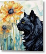 Pepper In The Poppies Metal Print