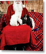 Peppermint With Santa 2 Metal Print