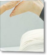 Person Performing Reiki Foot Massage, Cropped View Metal Print