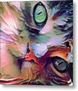 Personalized Cat Art Metal Print