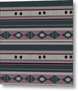 Peruvian Inca Tribal - Pink Green Tan Metal Print