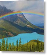Peyto Lake Rainbow Metal Print
