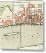 Philadelphia Pennsylvania Vintage City Map 1776 Metal Print